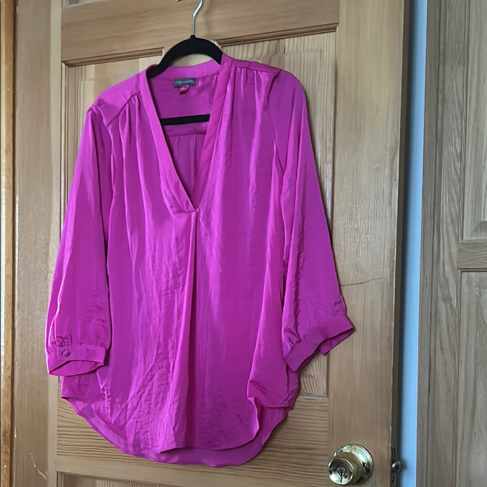 Vince Camuto Pink 3/4 Sleeve Relaxed Blouse‎